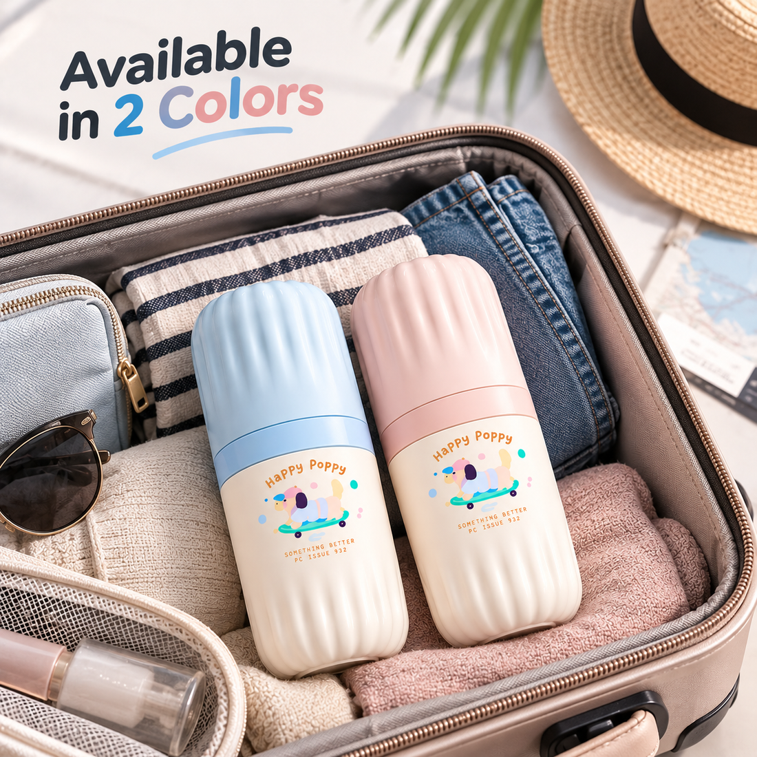 Cute Travel Organizer for Toiletries &amp; Daily Essentials | Compact Storage Case for Toothbrush, Skincare &amp; Travel Accessories | Available in 2 Colors